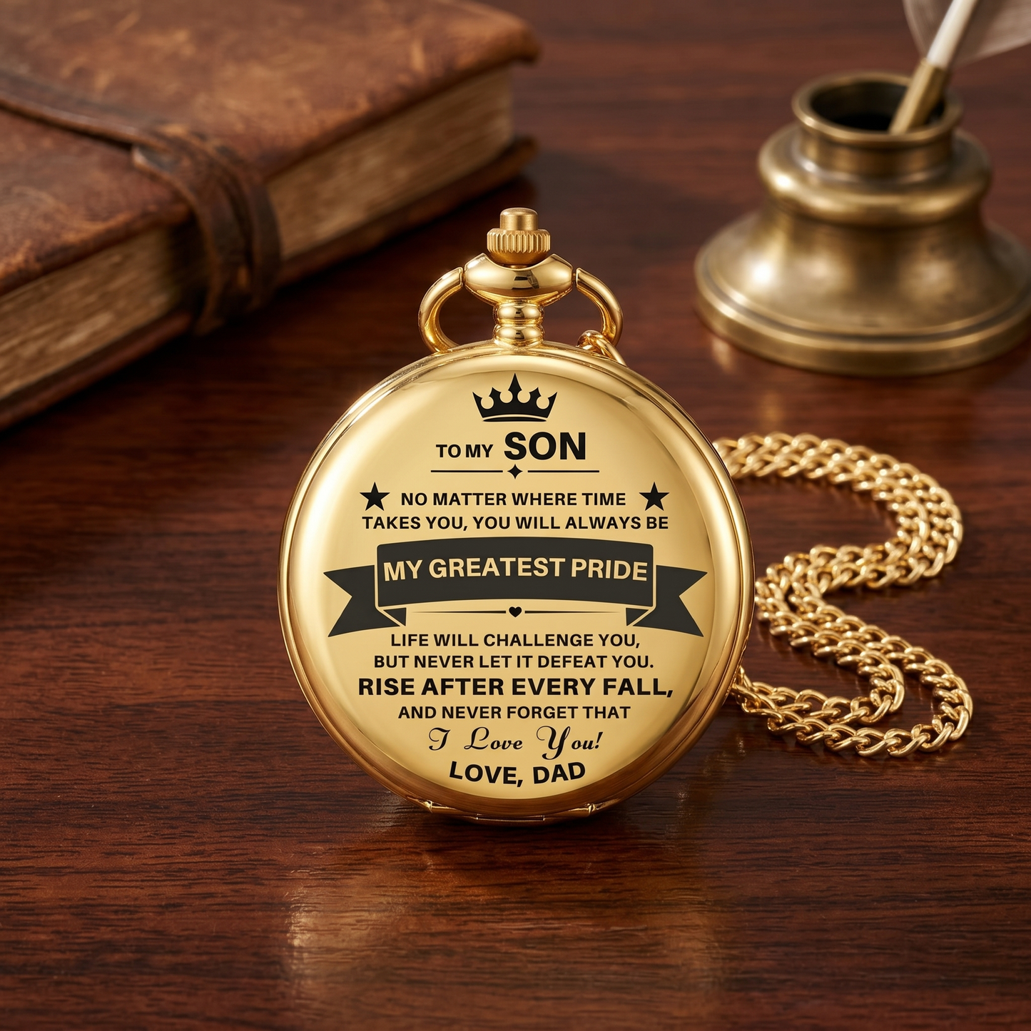 To My Son / From Dad - Luxury Vintage Pocket Watch Gift SS#2606