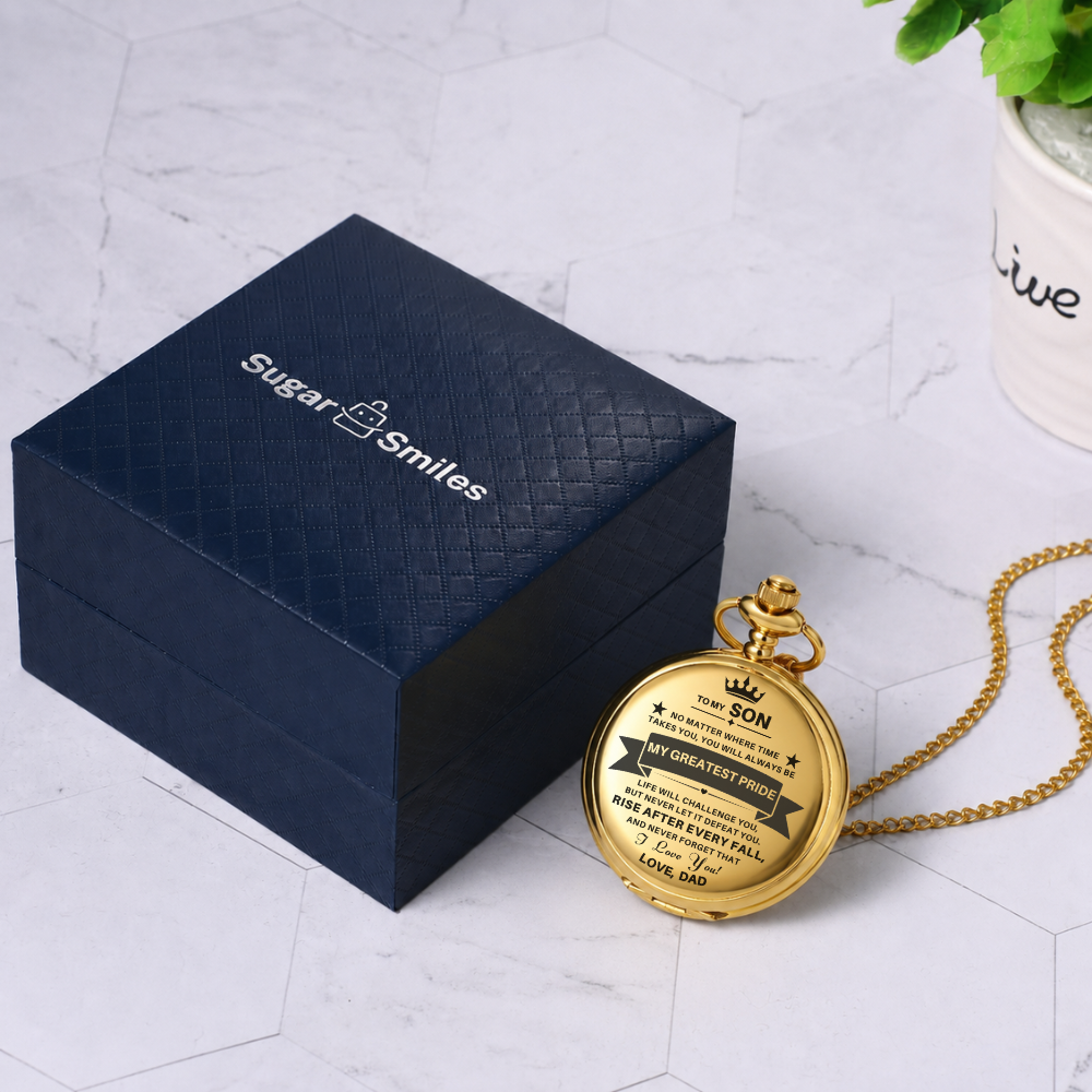 To My Son / From Dad - Luxury Vintage Pocket Watch Gift SS#2606