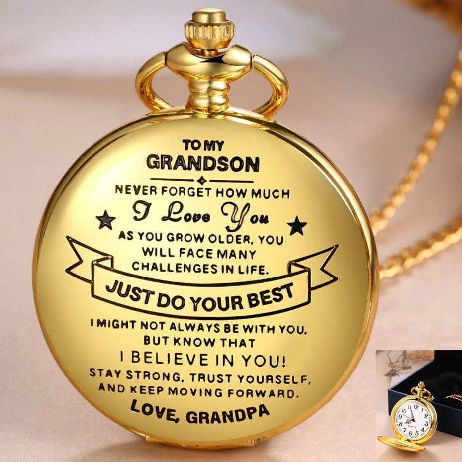 To Grandson / From Grandpa - Luxury Vintage Pocket Watch Gift SS#20 ...