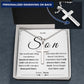 To My Son - From Mom - Cross Necklace with  Engraving