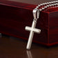 To My Son - From Mom - Cross Necklace with  Engraving