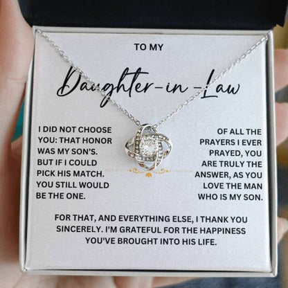 To my Daughter-in-Law Love Knot Necklace - 02