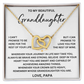 To Granddaughter / From Papa - Interlocking Hearts Necklace - SO#1124