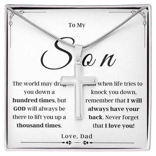 To My Son From Dad - Cross Necklace - SO02
