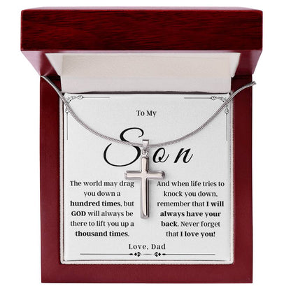 To My Son From Dad - Cross Necklace - SO02